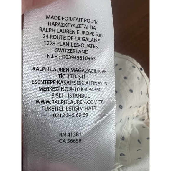 LRL Lauren Ralph Lauren Womens Sz M Cotton Button Up Long Sleeve Shirt Polka Dot - Picture 7 of 9